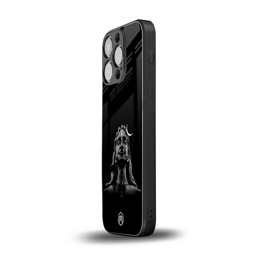 lord shiva black back phone cover | glass case for iphone 13 pro