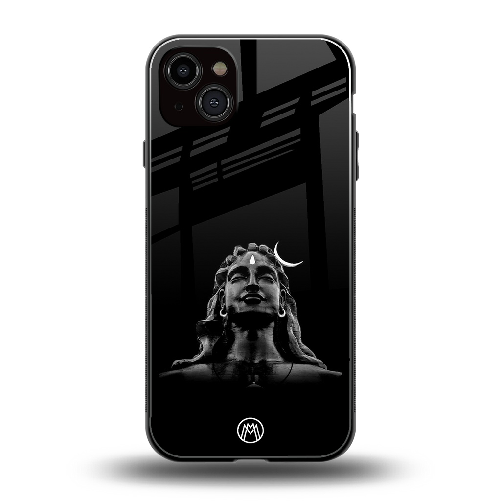 lord shiva black back phone cover | glass case for iphone 14 plus