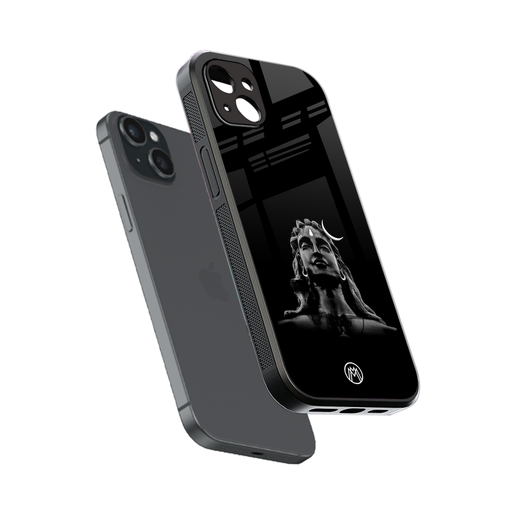 lord shiva black back phone cover | glass case for iphone 14 plus