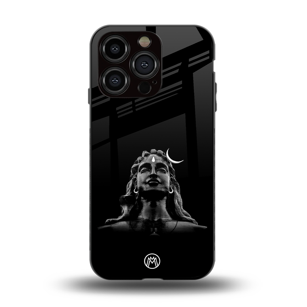 lord shiva black back phone cover | glass case for iphone 15 pro