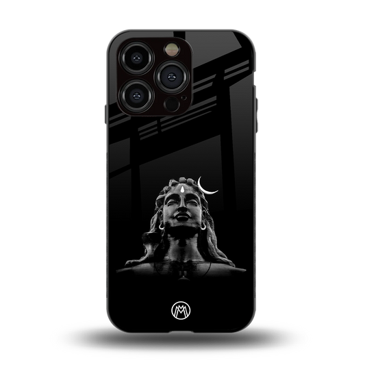 lord shiva black back phone cover | glass case for iphone 14 pro
