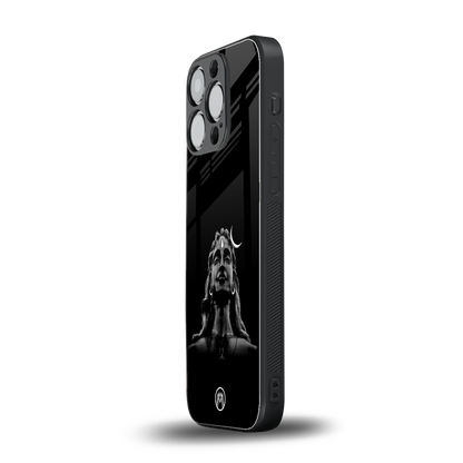 lord shiva black back phone cover | glass case for iphone 14 pro