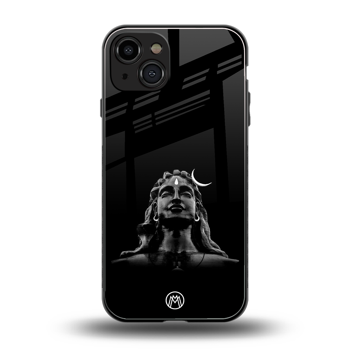 lord shiva black back phone cover | glass case for iphone 15
