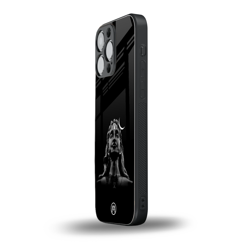 lord shiva black back phone cover | glass case for iphone 16 pro max