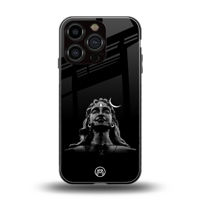 lord shiva black back phone cover | glass case for iphone 16 pro