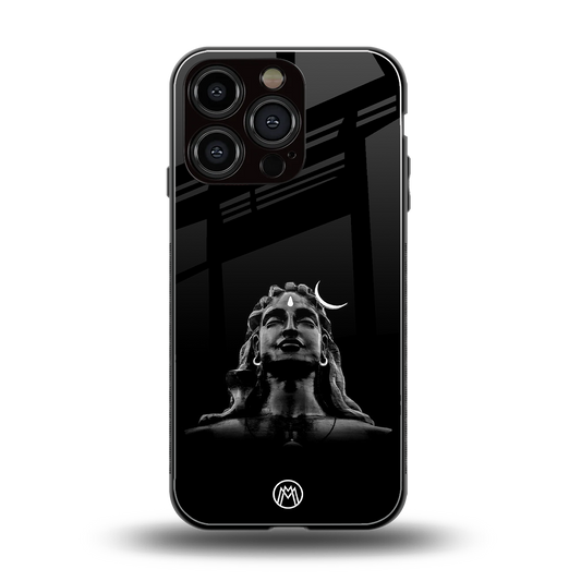 lord shiva black back phone cover | glass case for iphone 16 pro