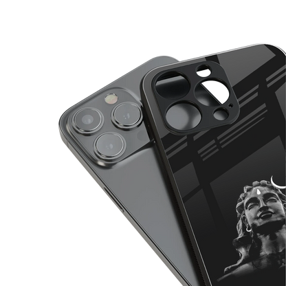 lord shiva black back phone cover | glass case for iphone 14 pro max