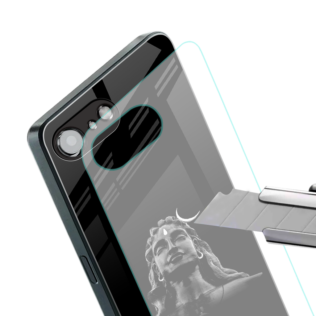 lord shiva black back phone cover | glass case for iphone 16e