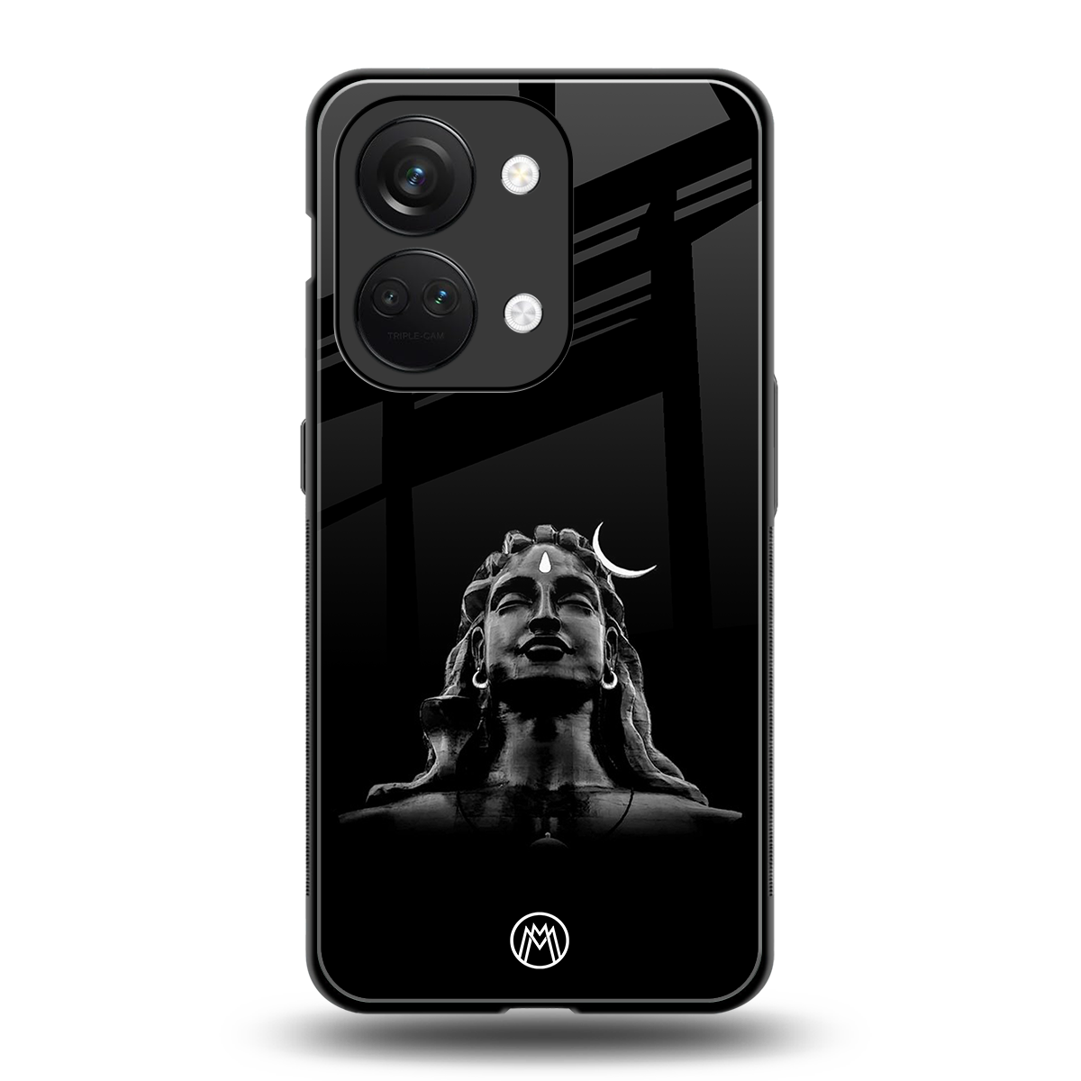 lord shiva black back phone cover | glass case for oneplus nord 3