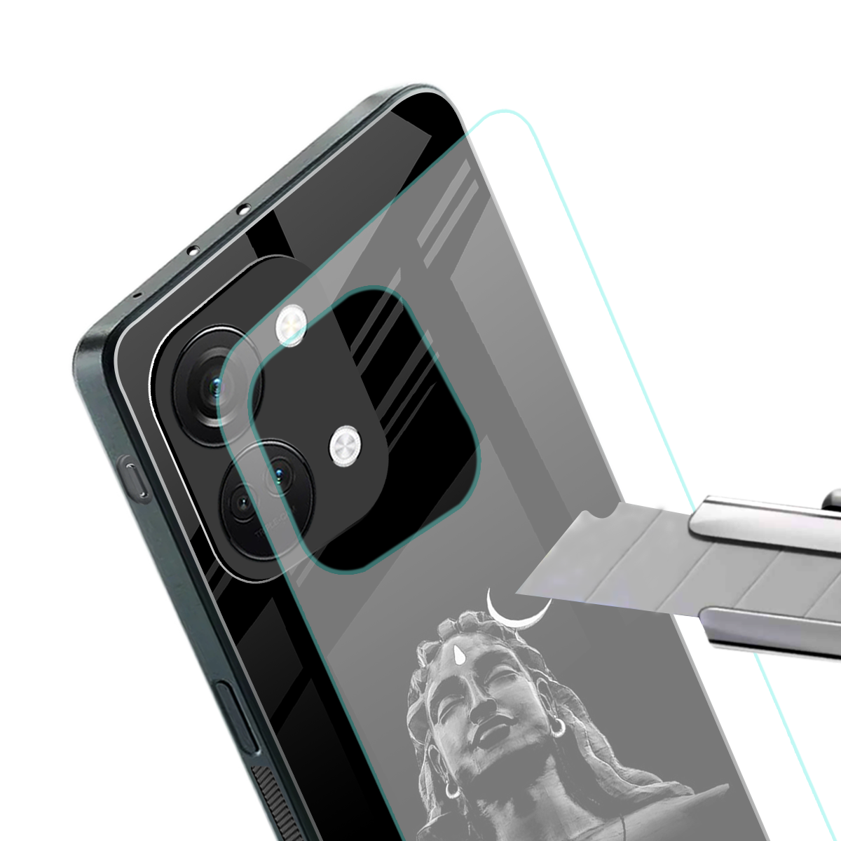 lord shiva black back phone cover | glass case for oneplus nord 3
