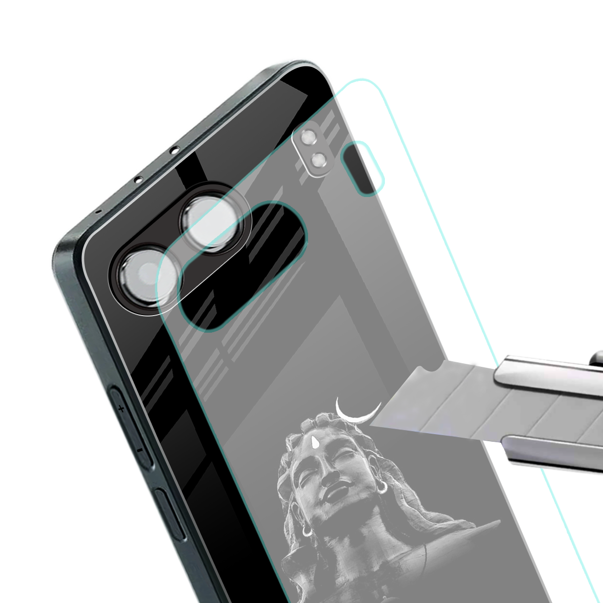 lord shiva black back phone cover | glass case for oneplus nord 4