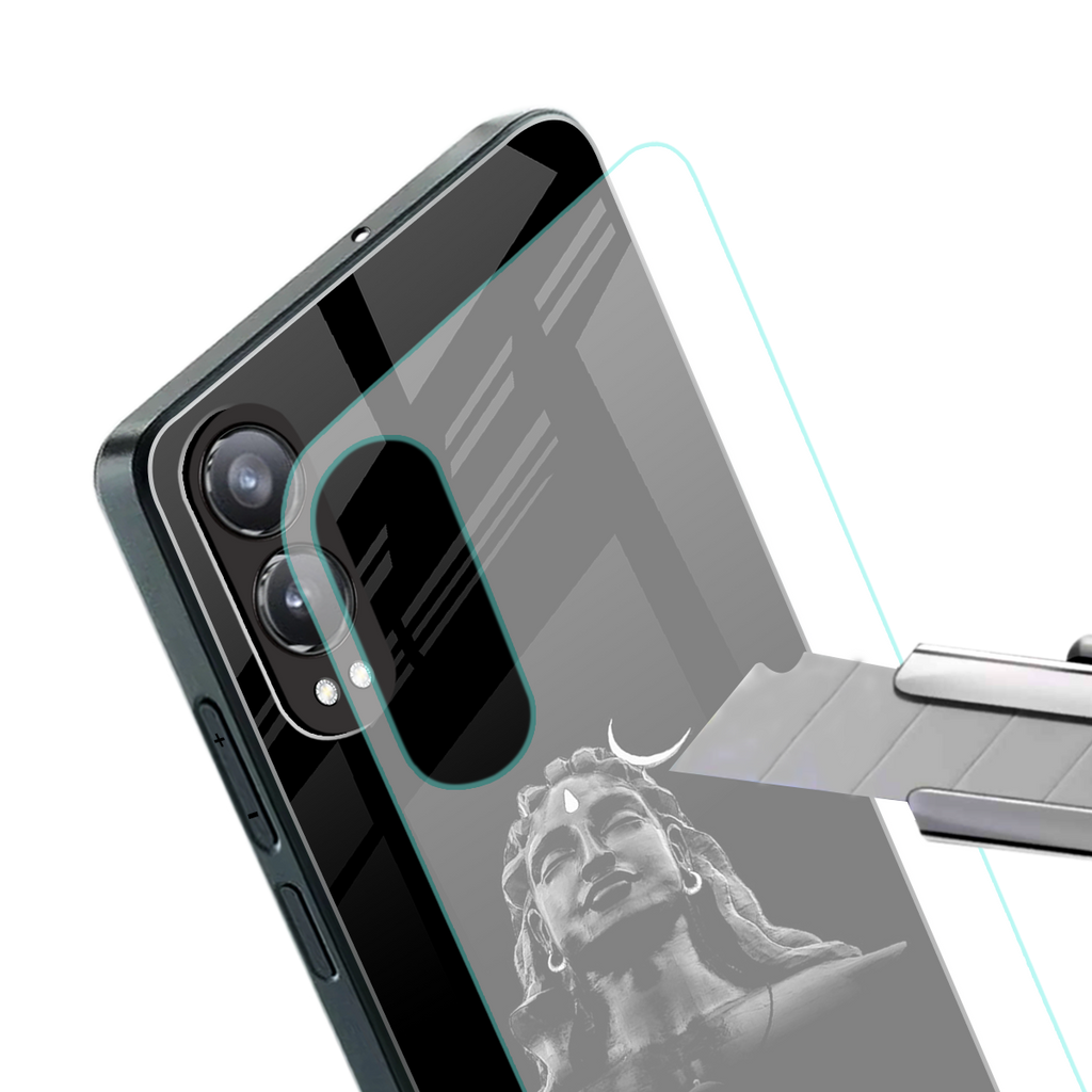 lord shiva black back phone cover | glass case for oneplus nord ce 4 lite