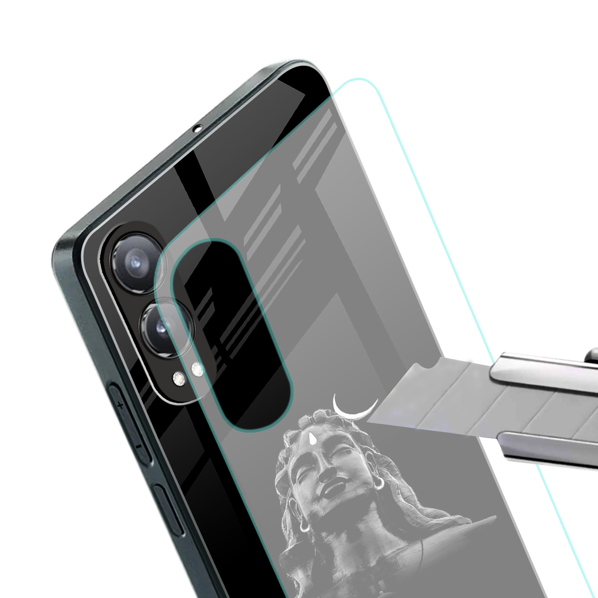 lord shiva black back phone cover | glass case for oneplus nord ce 4 lite