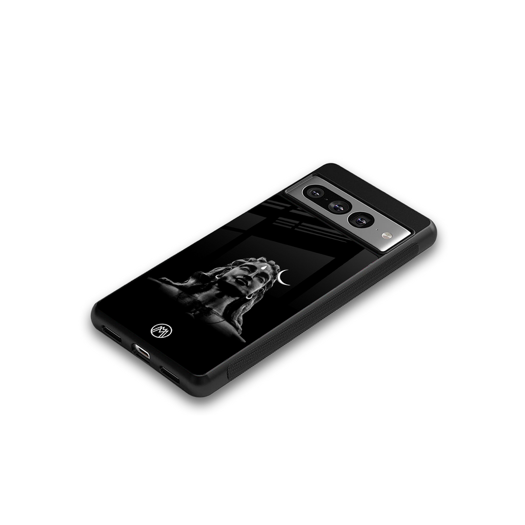 lord shiva black back phone cover | glass case for google pixel 7 pro