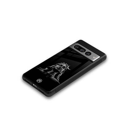 lord shiva black back phone cover | glass case for google pixel 7 pro