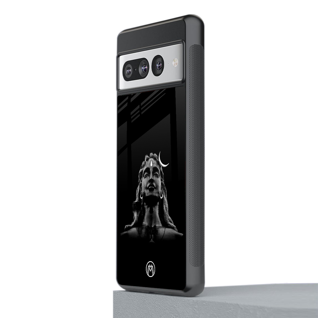 lord shiva black back phone cover | glass case for google pixel 7 pro