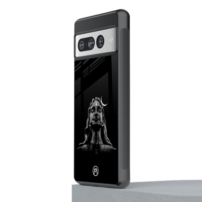 lord shiva black back phone cover | glass case for google pixel 7 pro
