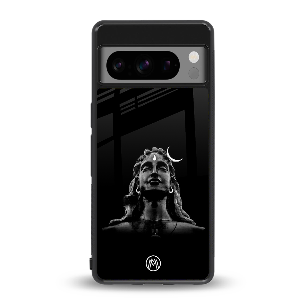 lord shiva black back phone cover | glass case for google pixel 8 pro