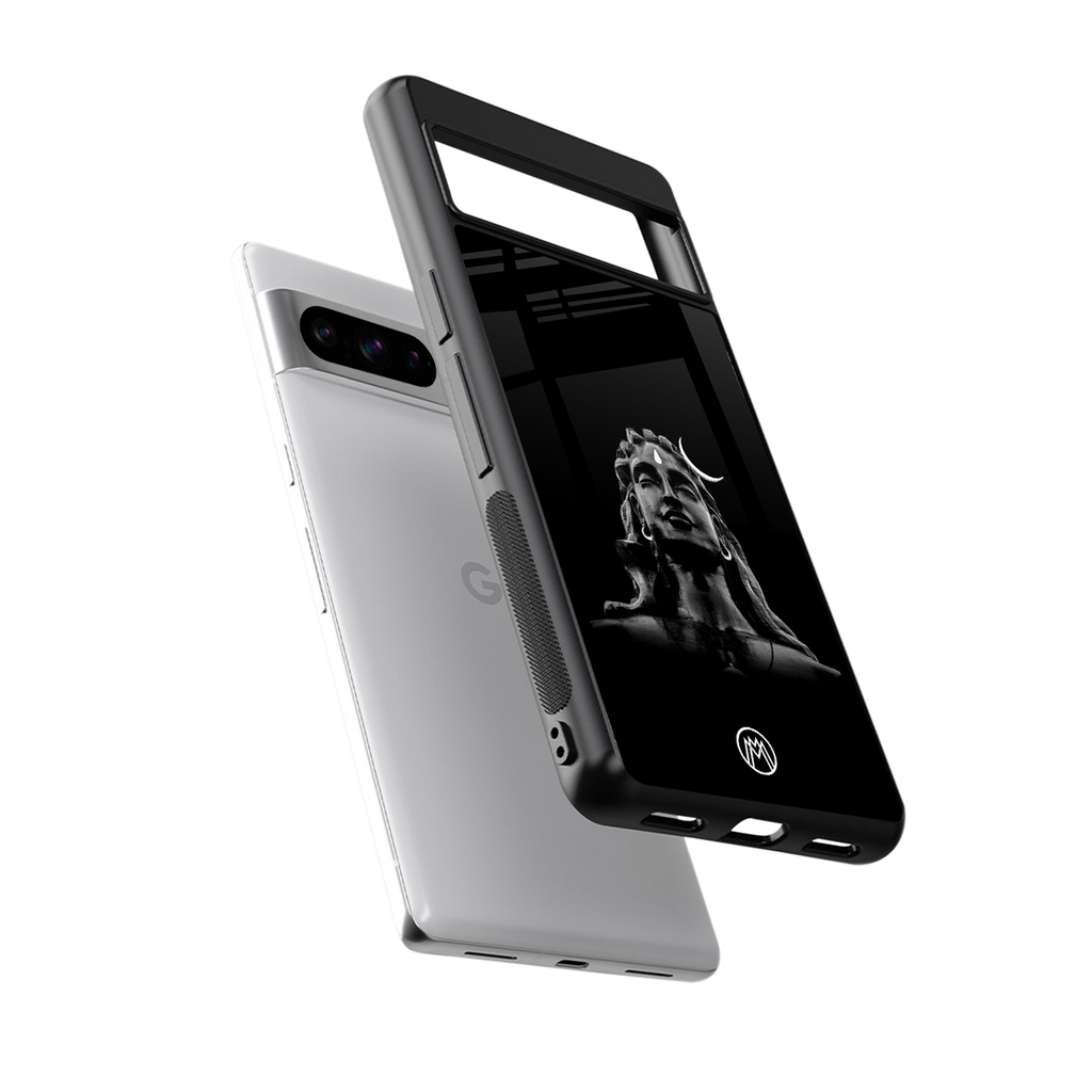 lord shiva black back phone cover | glass case for google pixel 8 pro