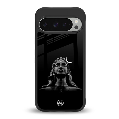 lord shiva black back phone cover | glass case for google pixel 9 pro xl