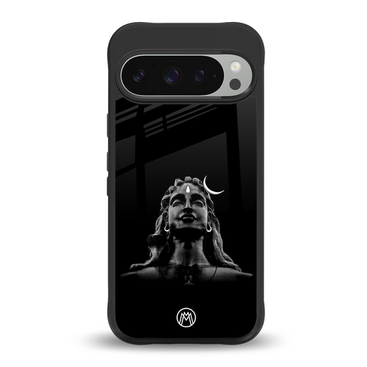 lord shiva black back phone cover | glass case for google pixel 9 pro xl