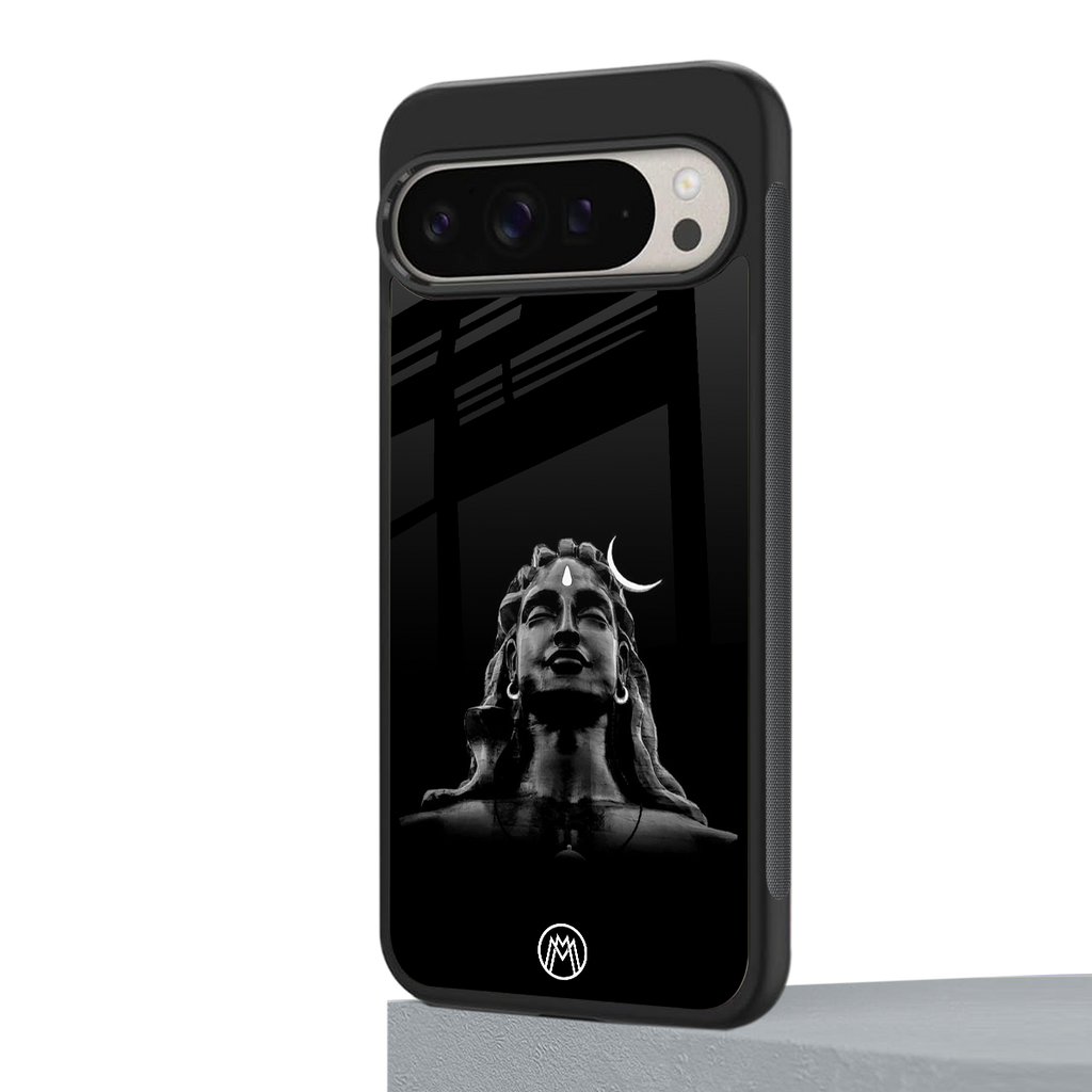 lord shiva black back phone cover | glass case for google pixel 9 pro