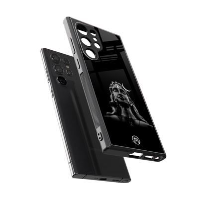 lord shiva black back phone cover | glass case for samsung galaxy s23 ultra