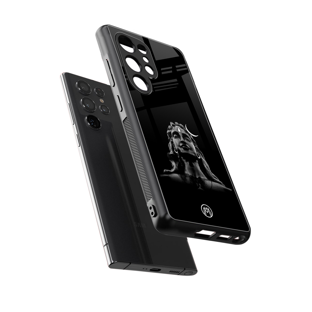 lord shiva black back phone cover | glass case for samsung galaxy s25 ultra
