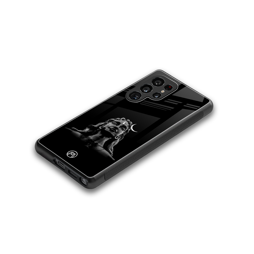 lord shiva black back phone cover | glass case for samsung galaxy s25 ultra