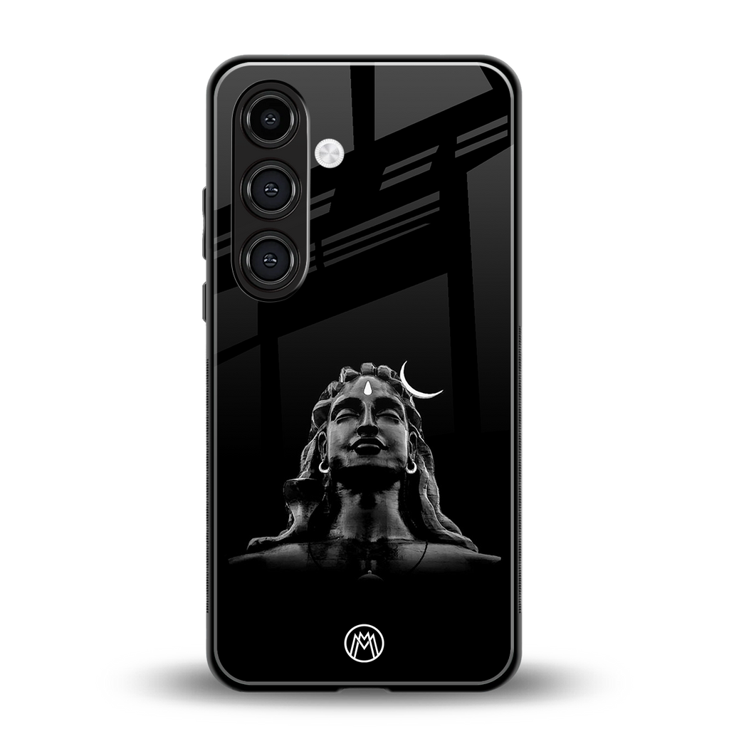 lord shiva black back phone cover | glass case for samsung galaxy s24 plus