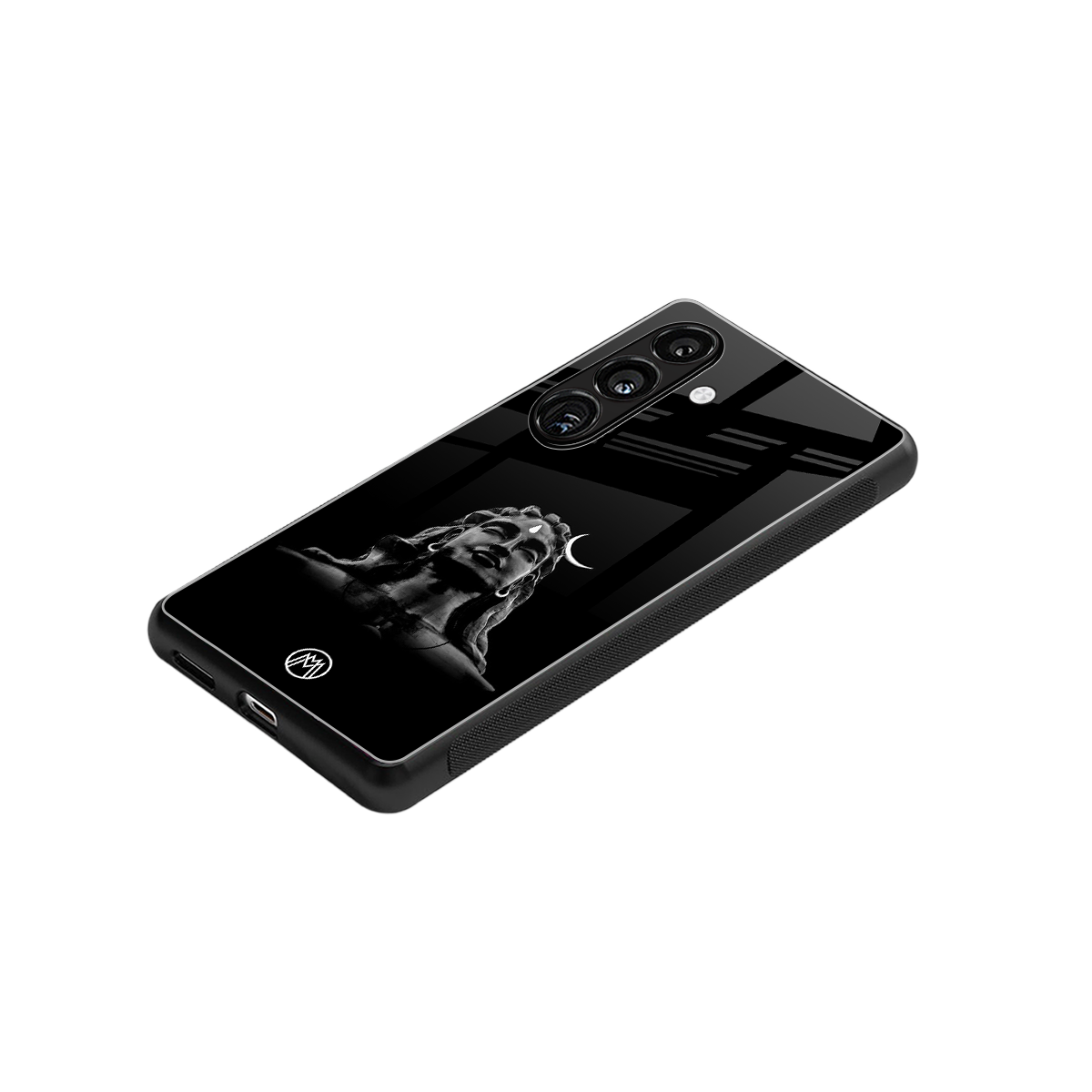 lord shiva black back phone cover | glass case for samsung galaxy s23 plus