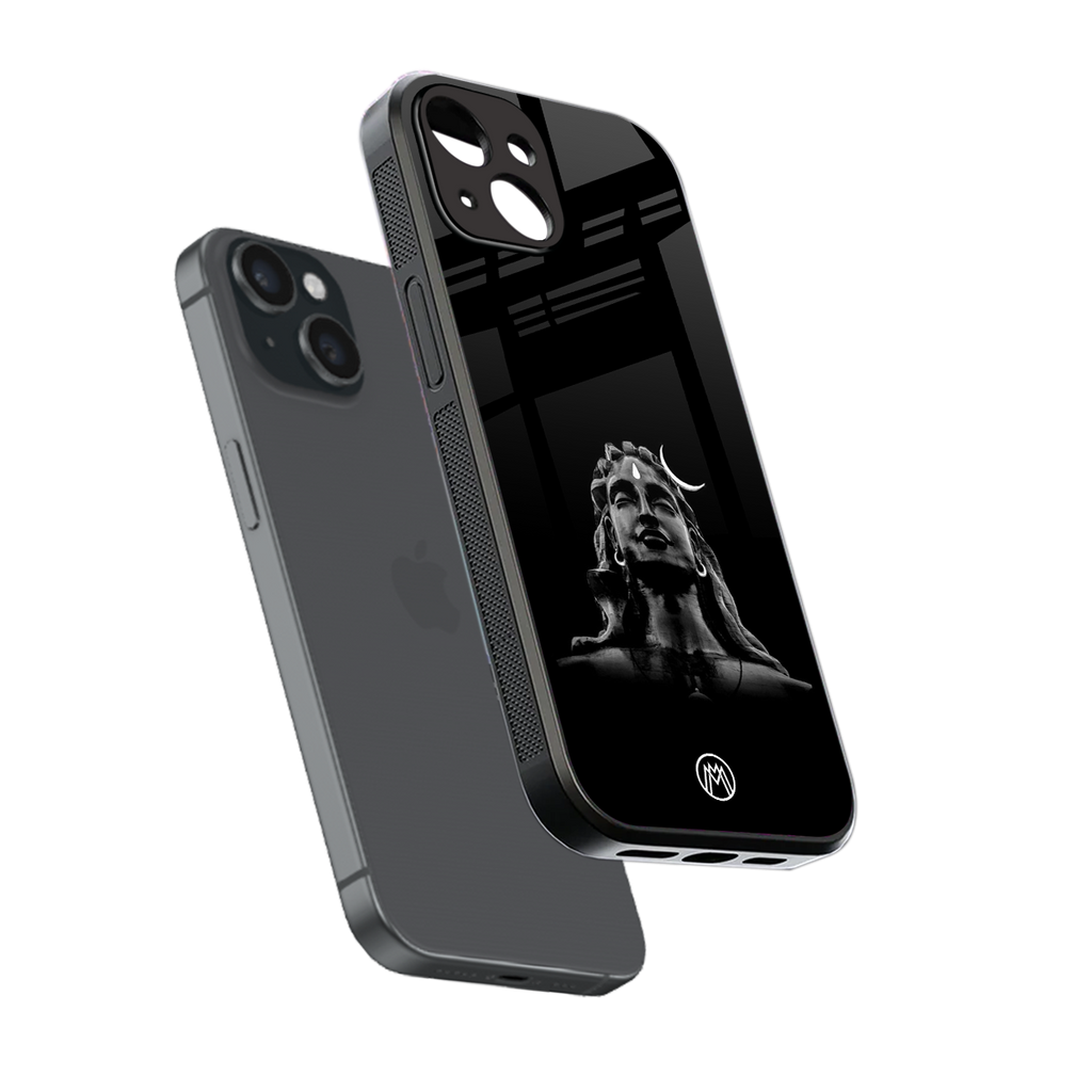 lord shiva black back phone cover | glass case for iphone 15