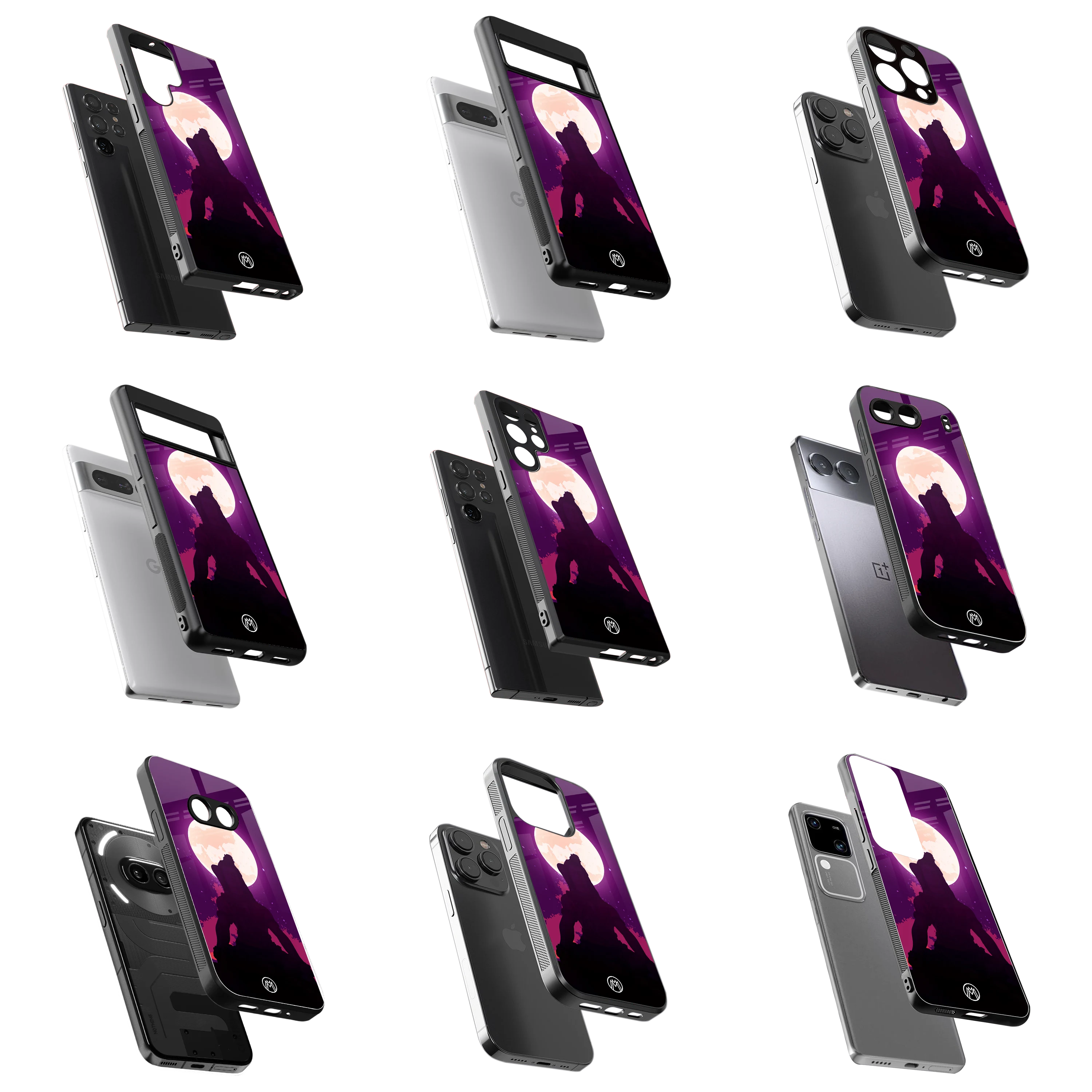 Durable Glass Back Mobile Case for iPhone, Samsung, OnePlus, Google Pixel, Redmi, Vivo, Oppo