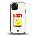 lost happiness back phone cover | glass case for iphone 13 mini