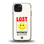 lost happiness back phone cover | glass case for iphone 13 mini
