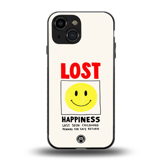 lost happiness back phone cover | glass case for iphone 13 mini