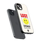 lost happiness back phone cover | glass case for iphone 13 mini