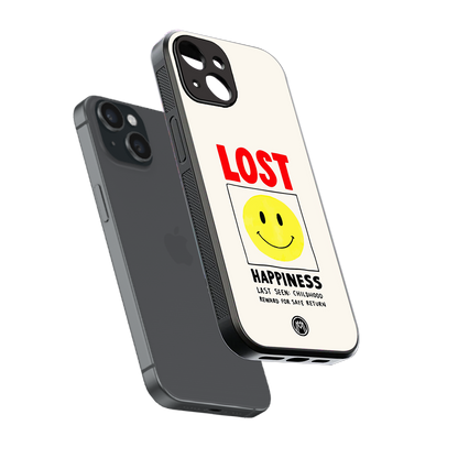 lost happiness back phone cover | glass case for iphone 13 mini