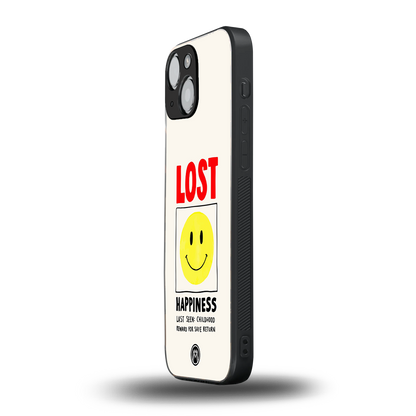 lost happiness back phone cover | glass case for iphone 13 mini