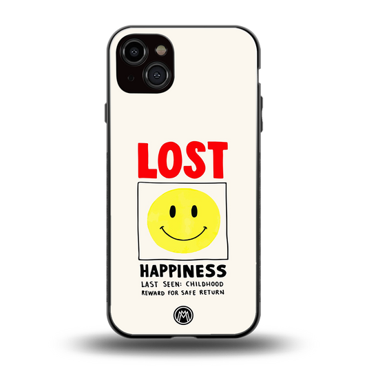 lost happiness back phone cover | glass case for iphone 14 plus