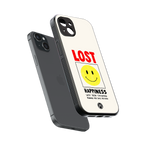 lost happiness back phone cover | glass case for iphone 14 plus