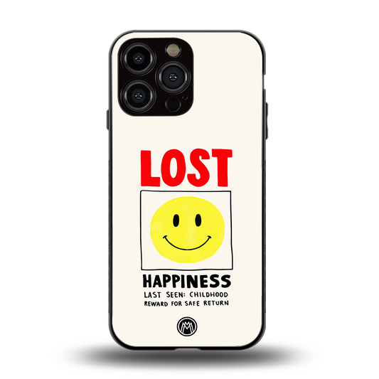 lost happiness back phone cover | glass case for iphone 14 pro max