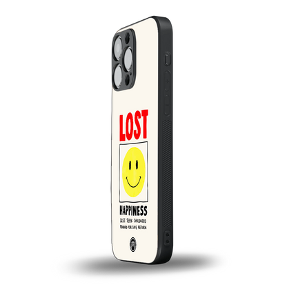 lost happiness back phone cover | glass case for iphone 14 pro max