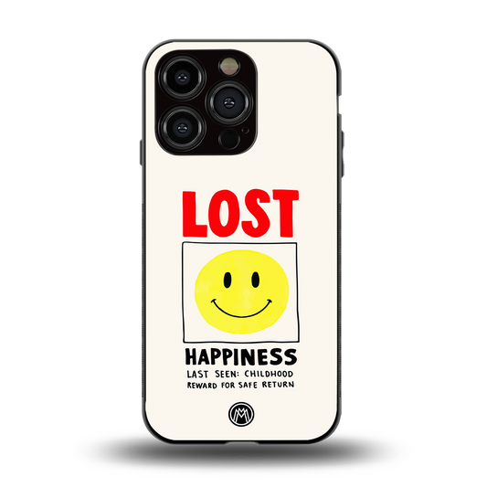 lost happiness back phone cover | glass case for iphone 15 pro