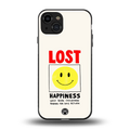 lost happiness back phone cover | glass case for iphone 15