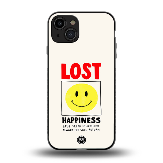 lost happiness back phone cover | glass case for iphone 15