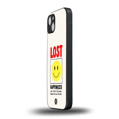 lost happiness back phone cover | glass case for iphone 15