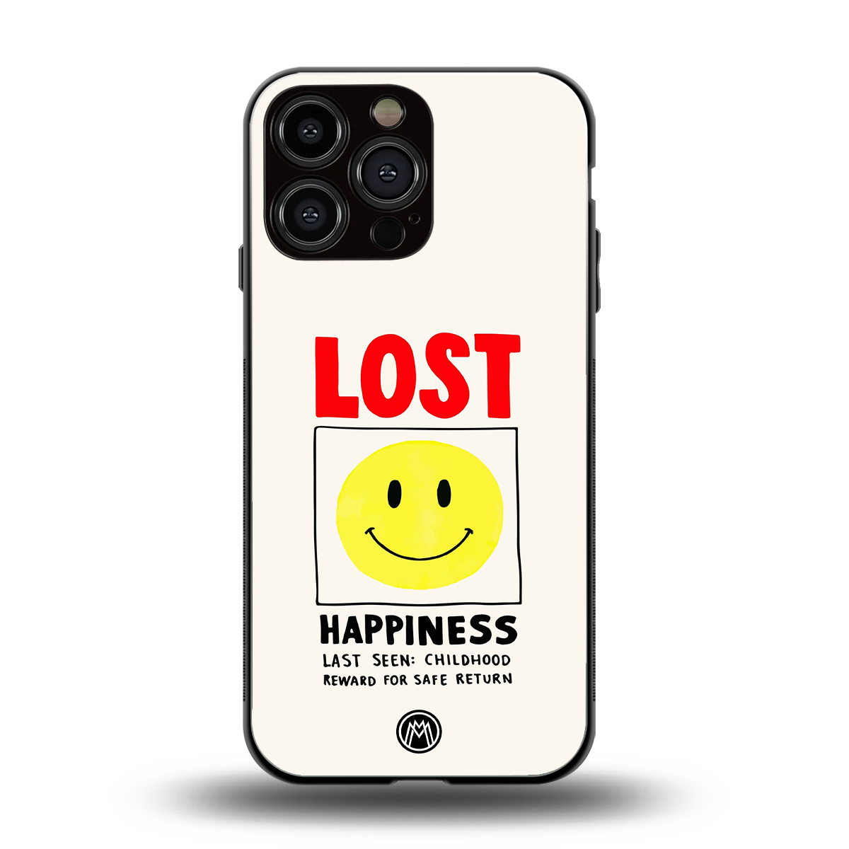 lost happiness back phone cover | glass case for iphone 16 pro max