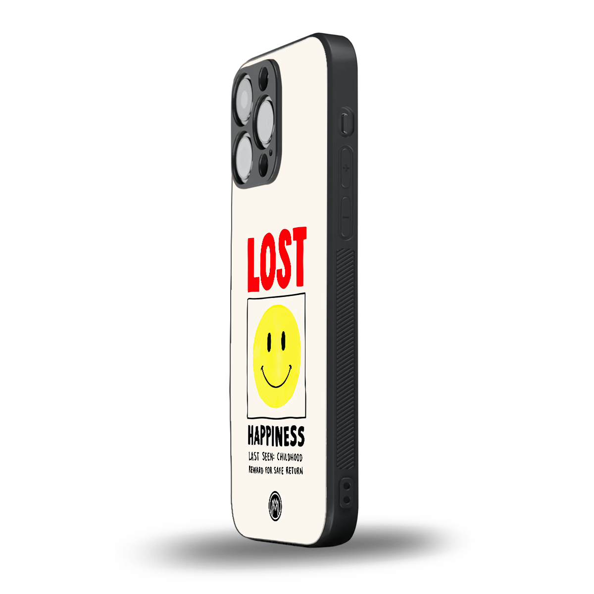 lost happiness back phone cover | glass case for iphone 16 pro max