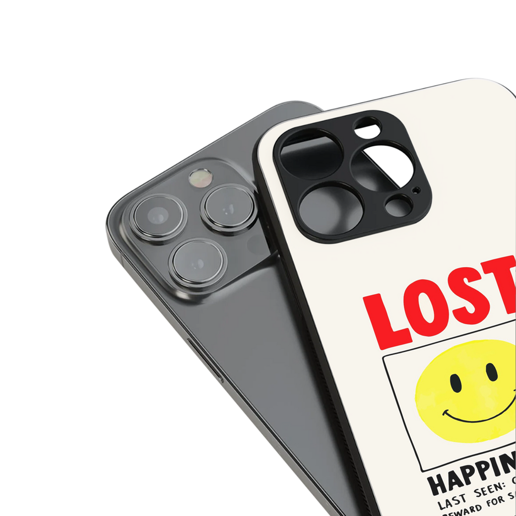 lost happiness back phone cover | glass case for iphone 13 pro